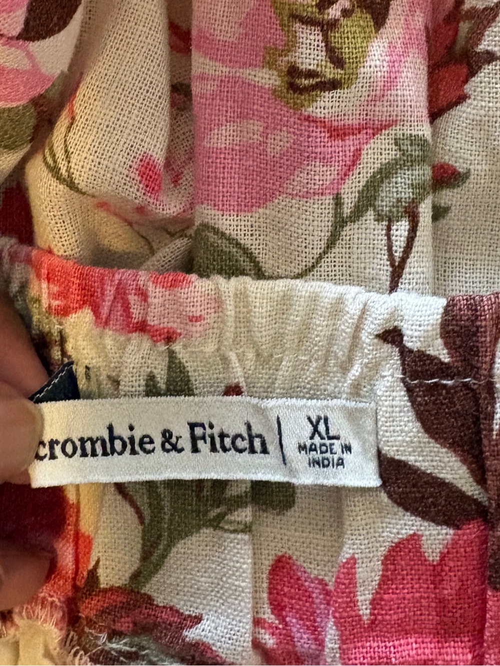 Abercrombie & Fitch Cream Floral Maxi Skirt with Pink Flowers - Picture 7 of 10